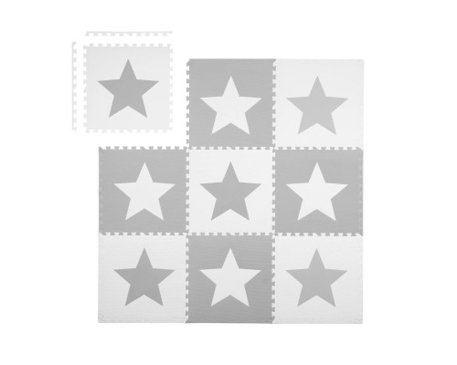 Дитячий килимок-пазл Ricokids 7502, 60 x 60 см 9 шт, біло-сірий