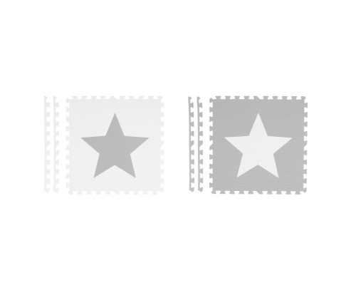 Дитячий килимок-пазл Ricokids 7502, 60 x 60 см 9 шт, біло-сірий