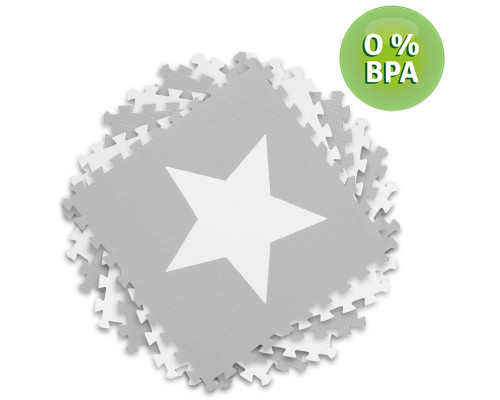 Дитячий килимок-пазл Ricokids 7502, 60 x 60 см 9 шт, біло-сірий