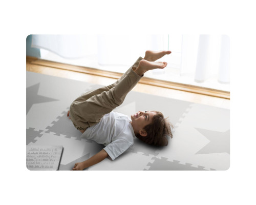 Дитячий килимок-пазл Ricokids 7502, 60 x 60 см 9 шт, біло-сірий