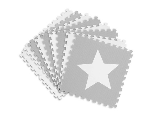 Дитячий килимок-пазл Ricokids 7502, 60 x 60 см 9 шт, біло-сірий