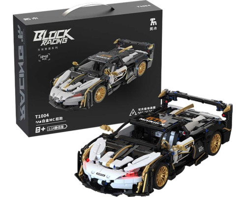 Дитячий конструктор спортивний автомобіль білий/чорний 1242 ел.