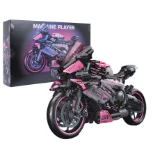 Дитячий конструктор Ramiz Мотоцикл-гонщик 2066 ел, чорно-рожевий