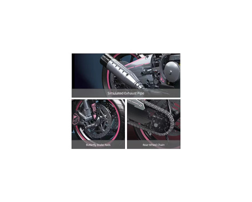 Дитячий конструктор Ramiz Мотоцикл-гонщик 2066 ел, чорно-рожевий