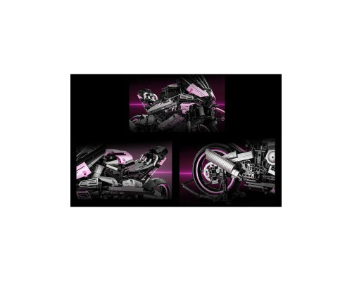 Дитячий конструктор Ramiz Мотоцикл-гонщик 2066 ел, чорно-рожевий