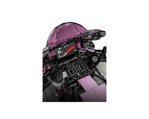 Дитячий конструктор Ramiz Мотоцикл-гонщик 2066 ел, чорно-рожевий