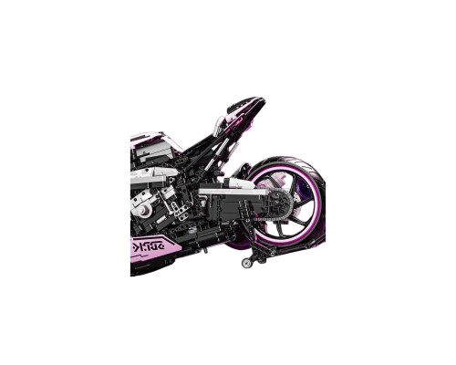 Дитячий конструктор Ramiz Мотоцикл-гонщик 2066 ел, чорно-рожевий