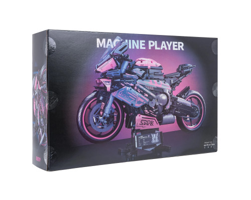 Дитячий конструктор Ramiz Мотоцикл-гонщик 2066 ел, чорно-рожевий