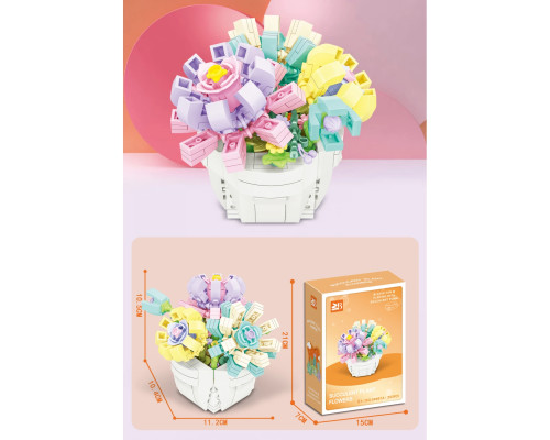Дитячий конструктор Ramiz 88067A Букет у горщику 253 ел, різнокольоровий