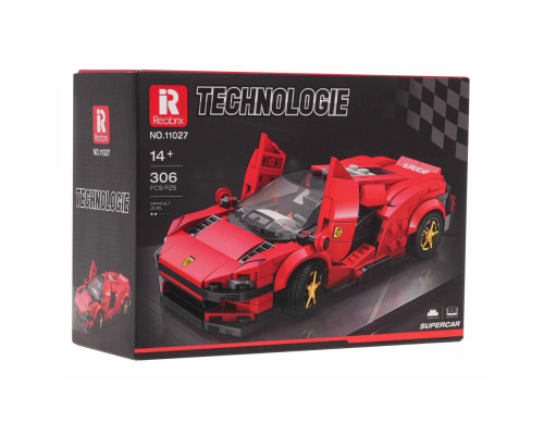 Дитячий конструктор Reobrix 11027 Спортивний автомобіль 306 ел, червоний