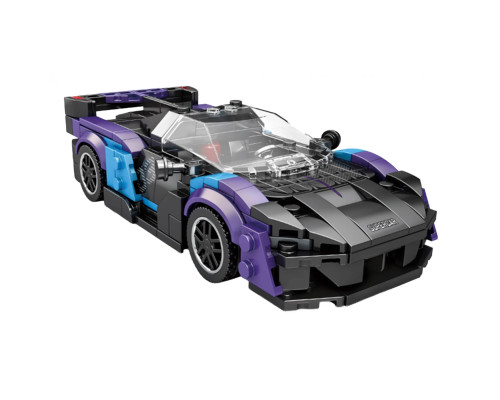 Дитячий конструктор Reobrix 678 Спортивний автомобіль 390 ел, чорно-синій