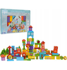 Дитячий набір дерев'яних кубиків Тварини 100ел. ZDR.BLLN-3430