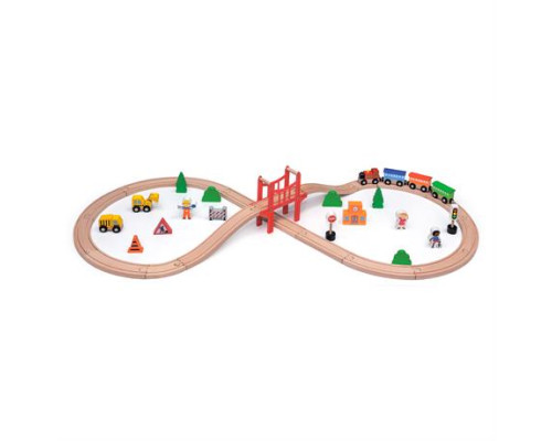 Іграшкова залізниця Viga Toys дерев'яна 39 ел. (50266) Іграшкова залізниця Viga Toys дерев'яна 39 ел. (50266)