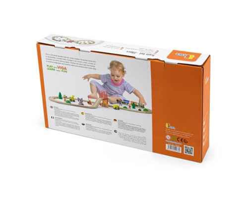 Іграшкова залізниця Viga Toys дерев'яна 39 ел. (50266) Іграшкова залізниця Viga Toys дерев'яна 39 ел. (50266)