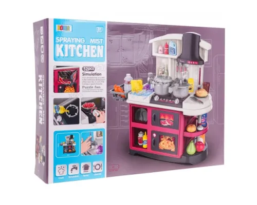 Дитяча кухня з функцією звуку та води 52 шт. Червоний