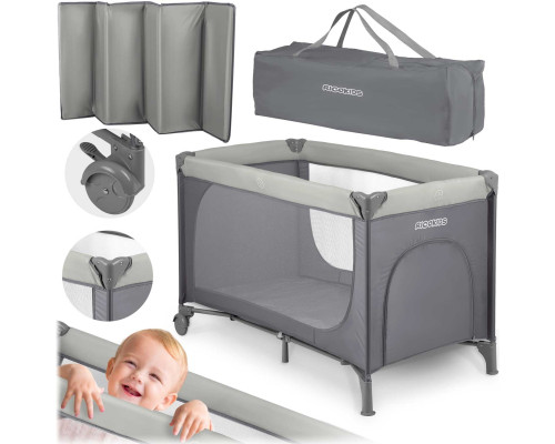 Ліжечко дитяче туристичне Ricokids 125 x 65 x 78 см світло-сіре Ліжечко дитяче туристичне Ricokids 125 x 65 x 78 см світло-сіре