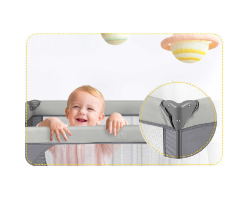 Ліжечко дитяче туристичне Ricokids 125 x 65 x 78 см світло-сіре Ліжечко дитяче туристичне Ricokids 125 x 65 x 78 см світло-сіре