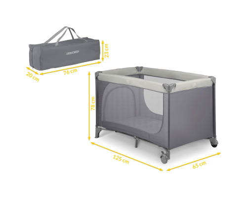 Ліжечко дитяче туристичне Ricokids 125 x 65 x 78 см світло-сіре Ліжечко дитяче туристичне Ricokids 125 x 65 x 78 см світло-сіре