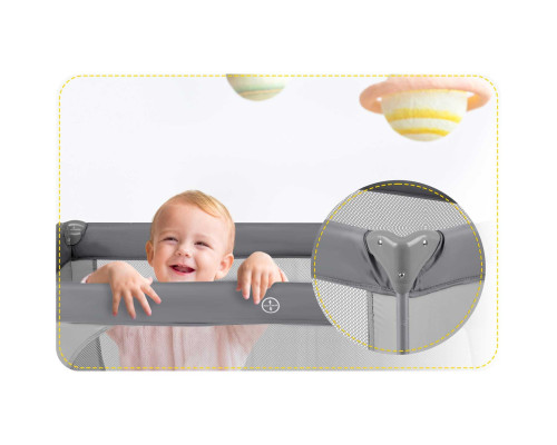 Ліжечко дитяче туристичне Ricokids 724001 125 x 65 x 78 см сіре