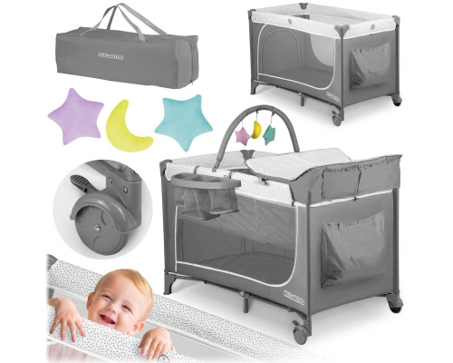 Ліжечко дитяче туристичне Ricokids 724100 125 x 65 x 78 см сіре