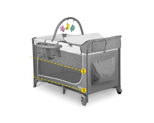 Ліжечко дитяче туристичне Ricokids 724100 125 x 65 x 78 см сіре