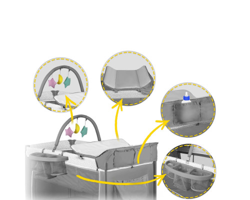 Ліжечко дитяче туристичне Ricokids 724100 125 x 65 x 78 см сіре