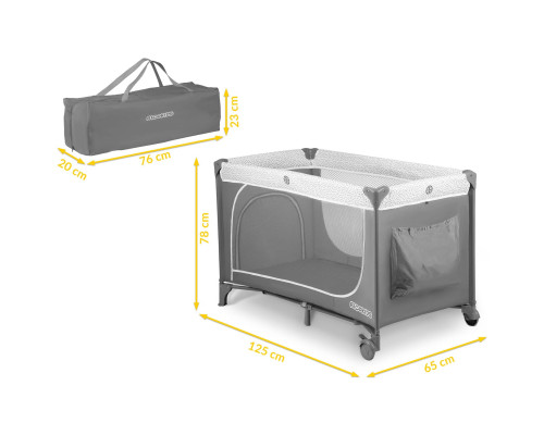 Ліжечко дитяче туристичне Ricokids 724100 125 x 65 x 78 см сіре