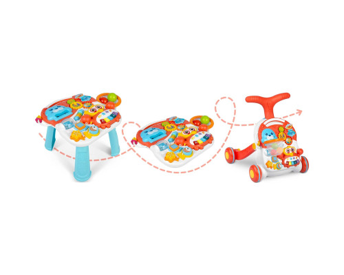 Каталка 2-в-1 інтерактивна Ricokids біло-червона Каталка 2-в-1 інтерактивна Ricokids біло-червона