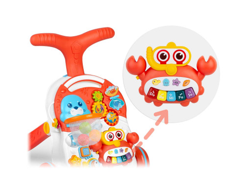 Каталка 2-в-1 інтерактивна Ricokids біло-червона Каталка 2-в-1 інтерактивна Ricokids біло-червона