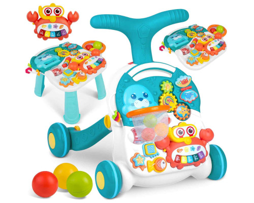 Каталка 3-в-1 інтерактивна Ricokids біло-блакитна Каталка 3-в-1 інтерактивна Ricokids біло-блакитна