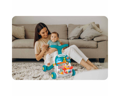 Каталка 3-в-1 інтерактивна Ricokids біло-блакитна Каталка 3-в-1 інтерактивна Ricokids біло-блакитна
