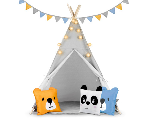 Вігвам дитячий з ліхтариками Nukido сірий