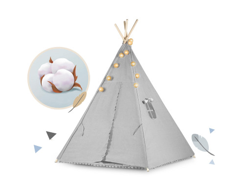 Вігвам дитячий з ліхтариками Nukido сірий