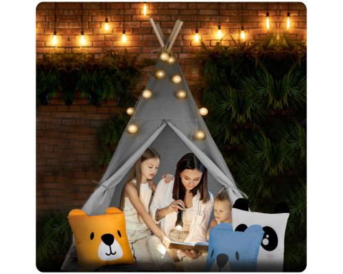 Вігвам дитячий з ліхтариками Nukido сірий