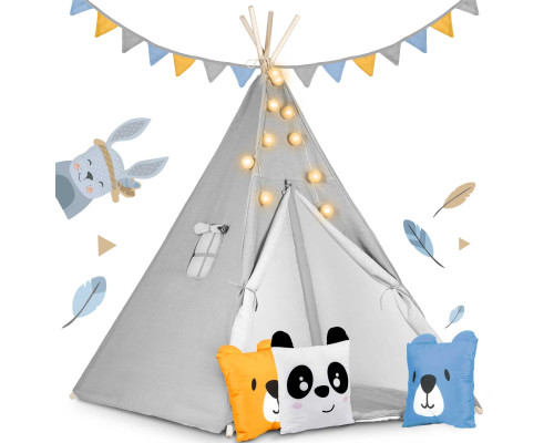 Вігвам дитячий з ліхтариками Nukido сірий