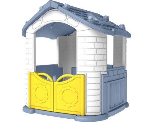 Садовий будиночок 3в1 для дітей Сірий + Гірка + Сад з огорожею