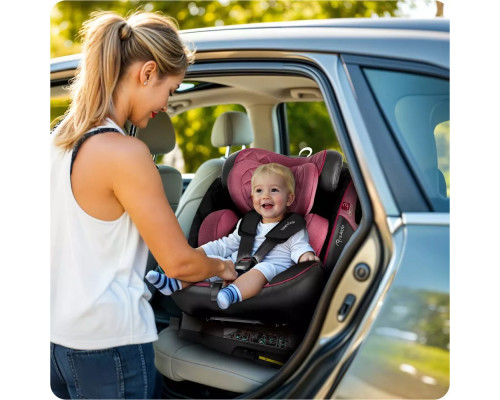 Автокрісло Nukido Prestige Line ISOFIX 0-36 кг, чорно-рожеве Автокрісло Nukido Prestige Line ISOFIX 0-36 кг, чорно-рожеве
