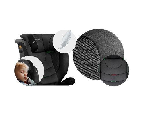 Автокрісло Nukido Louis ISOFIX 15-36 кг, чорно-сіре