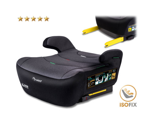 Бустер Nukido Louis ISOFIX 710201 125-150 см, чорно-сірий