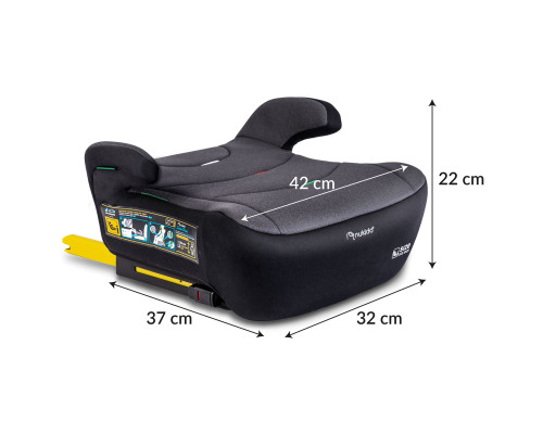 Бустер Nukido Louis ISOFIX 710201 125-150 см, чорно-сірий