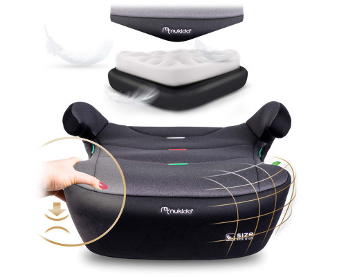 Бустер Nukido Louis ISOFIX 710201 125-150 см, чорно-сірий