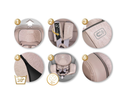 Автокрісло Nukido Aero Line ISOFIX 0-36 кг, бежеве