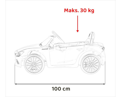 Дитяча акумуляторна машинка Maserati Ghibli на акумуляторі Червона