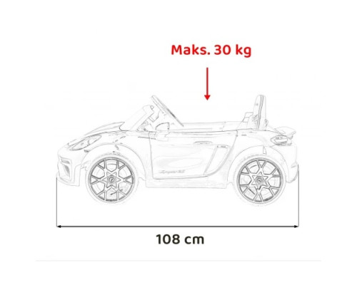 Дитяча акумуляторна машинка Porsche 718 фарбована Біла