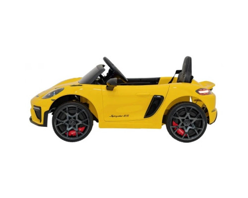 Дитяча акумуляторна машинка Porsche 718 фарбована Жовта