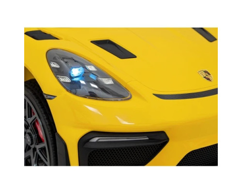 Дитяча акумуляторна машинка Porsche 718 фарбована Жовта