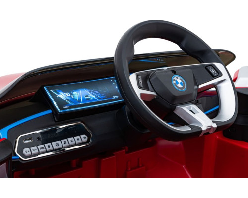 Дитяча акумуляторна машинка BMW i4 для дітей Червона