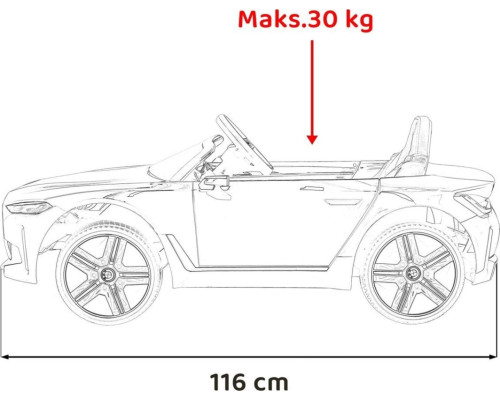 Дитяча акумуляторна машинка BMW i4 для дітей Червона