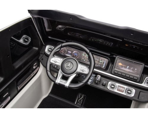 Дитяча акумуляторна машинка Mercedes Benz G63 AMG XXL Біла Дитяча акумуляторна машинка Mercedes Benz G63 AMG XXL Біла