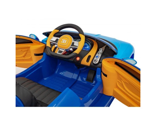 Дитяча акумуляторна машинка Bugatti Chiron Синя